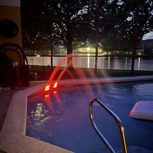 Nouvelle lumière de fontaine de piscine à double tête alimentée par énergie solaire, 5000 mAh, rechargeable, étanche, pour la décoration de jardin et de cour. - Product Image 2