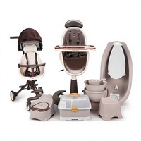 Teng Beibei Ensemble de bain pour bébé avec siège d'apprentissage de la propreté, rangement pour biberons et chaise haute pour enfants, en matériau PP, Modèle HH-01