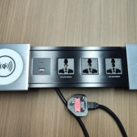 Prise de courant coulissante universelle encastrée pour bureau / Chargeur sans fil intégré USB, prise de bureau escamotable dissimulée pour le bureau