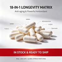 Compléments alimentaires complexes 18-en-1 en stock, NMNH, Resvératrol, CoQ10, capsules antioxydantes