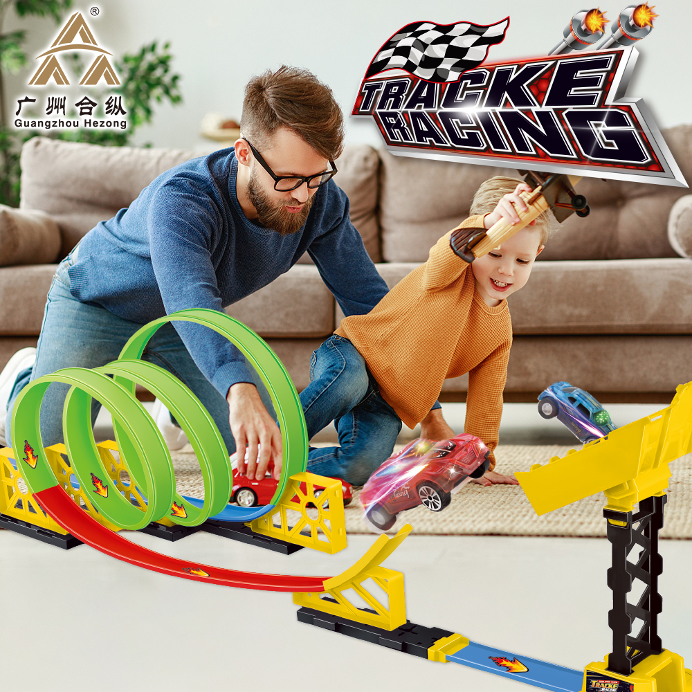 Новый дизайн 26 шт. прыжки корзина высокая скорость световой возврат вагон пульт дистанционного управления трек игрушки