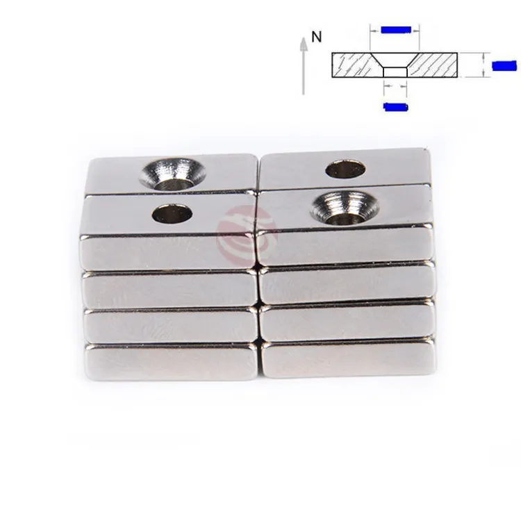 Block Countersunk Magnet Rare Earth Neodymium M5 Screw