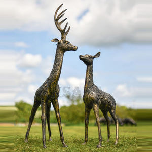 <span class=keywords><strong>Jardín</strong></span> al aire libre Parque a gran escala Bronce Animal Elk Escultura Tamaño real Bronce Manada <span class=keywords><strong>de</strong></span> ciervos Escultura Estatua Decoración - Product Image 2