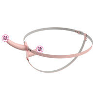 Harnais de couple Huawen avec vibromasseur double tête en silicone, équipement de bondage, jouets sexuels pour lesbiennes, dildos