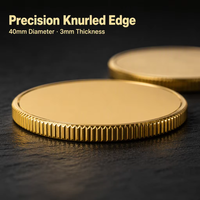 Disponible immédiatement : Disque commémoratif en laiton plaqué or 24 carats, diamètre 40 mm, épaisseur 3 mm, gravure laser personnalisée, impression typographique de logo