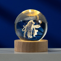 Honneur de cristal LED support de base rond en bois présentoir bricolage veilleuse résine Art artisanat