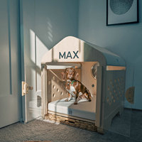 Nichoir confortable pour toutes les saisons, chiens de petite et moyenne taille, niche en bois massif, fermeture à bouton, moderne, durable, antidérapant, meubles pour animaux de compagnie