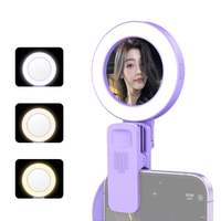 Mini Lumière d'Appoint Clipser pour Téléphone avec Miroir, Portable et Dimmable pour Vidéo, Streaming en Direct et Selfies