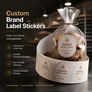 Etiquetas de Alimentos Ovaladas Personalizadas, Resistentes al Agua y al Aceite, Adhesivas, de Papel Duradero, para Empaquetado de Productos Horneados - Product Image 1