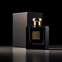 Flacon de parfum carré en verre de luxe personnalisé en gros avec pompe pulvérisateur 30ml 50ml Emballage de parfum cosmétique en carton noir Ensemble