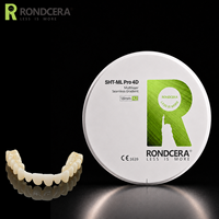Bloc de zircone dentaire anatomique multicouche 4D Rondcera SHT-ML Pro, disque de zircone pour la réadaptation complète de la bouche