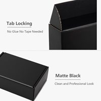 Boîte d'expédition en carton ondulé noir robuste de 9x6,5x2 pouces pour la littérature d'entreprise et les fournitures d'emballage pour petites entreprises