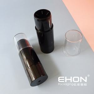 Round Empty Twist Up Lipstick Tube Black Plastic Lip Stick Container Clear Outer Cap Cosmetic Lip Balm Packaging Custom Logo - Product Image 3