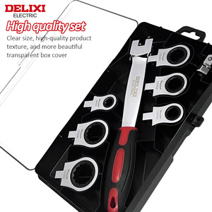 Delixi Điện Chuyên Nghiệp Sửa Chữa Thép Không Gỉ Phần Cứng Nhanh Chóng Ratchet Dụng Cụ Tay <span class=keywords><strong>7Pcs</strong></span> Hoán Đổi Cho Nhau Ổ Cắm Cờ Lê Kit <span class=keywords><strong>Set</strong></span> - Product Image 3
