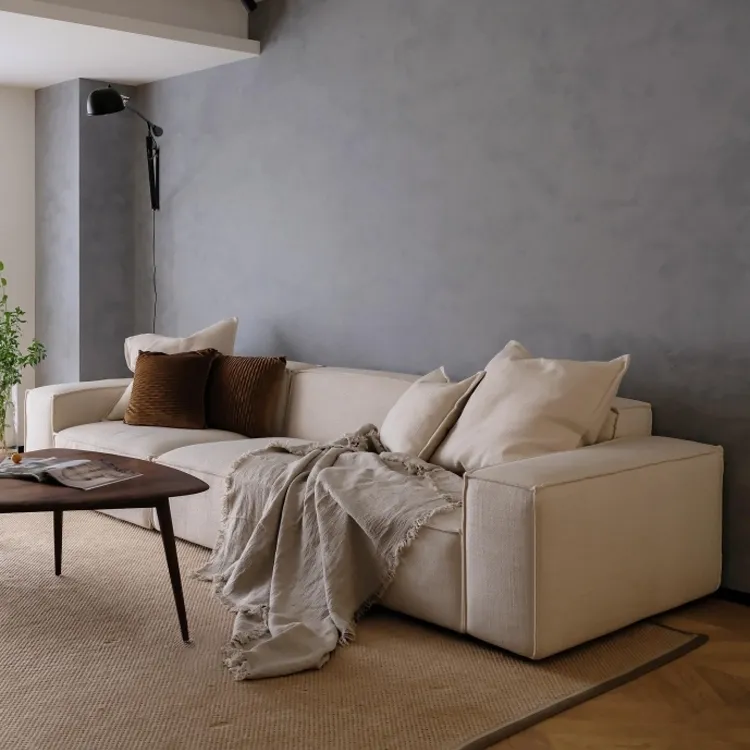 Italian Living Room Furniture Sofa Set Modern Couch 3 Seat Fabric Sofa