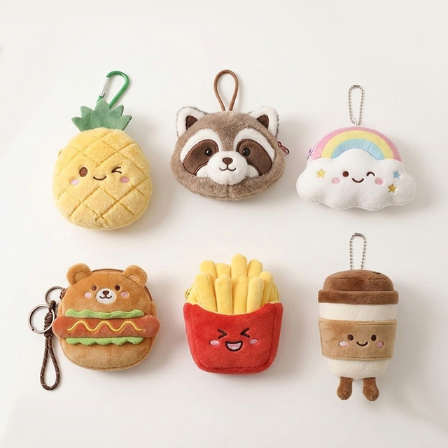 Plush Coin Purse Cute Cartoon Guinea Pig Mini Zipper Bag Charm Portable Earphone Storage Custom Logo Gift for Girls Kids
