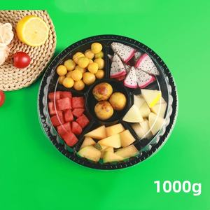 Meyve gıda depolama götürmek için 6 bölmeli sebze ambalaj ile 1000g tek kullanımlık yuvarlak plastik salata kabı - Product Image 2
