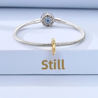Breloques en argent sterling 925 MULA, perles dorées soleil étoiles lune, compatibles avec bracelet original, bijoux pour femmes, cadeau DIY