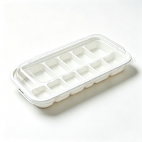Conteneur alimentaire en plastique PET à compartiments multiples, base blanche, couvercle transparent, épaisseur personnalisable, thermoformage, portion de gâteau