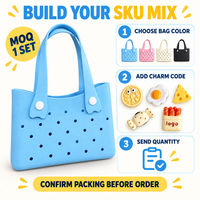 Sac fourre-tout en EVA perforé 27x36x12.5cm, imperméable, pour décoration DIY avec breloques, idéal pour la plage et les voyages, vente en gros
