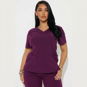 Hot Sale Comfortable Women's Medical <b>Scrubs</b> <b>Uniform</b> for Doctors Nurses Durable 100% Cotton Twill Fabric Seamless Fusing - Product Image 1