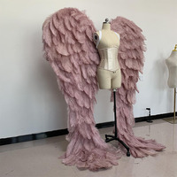 Ailes d'ange accessoire photo accessoires de photographie couleur rose poussiéreuse ailes d'ange avec plumes d'autruche