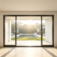 Ventana Fija de Aluminio con Rotura de Puente Térmico, Gran Tamaño, Doble Acristalamiento, Vidrio Templado, Insonorizada, Resistente al Viento, Vista Panorámica, Tamaño Personalizado