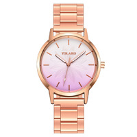 Jam Tangan Wanita Fashion Quartz dengan Tali Akrilik, Dial Bunga Berembos Gradasi, Terlaris Lintas Negara
