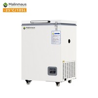 Congélateur coffre profond Malinmaus 105L -25°C pour laboratoire médical, hôpital, vaccins et biomédical, avec contrôleur microprocesseur et refroidissement direct