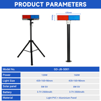 Lumière d'urgence extérieure étanche Ip67 à économie d'énergie, 120w, 160w, feu de circulation solaire temporaire d'avertissement de route, chine