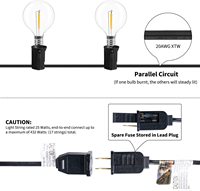 Guirlande lumineuse d'extérieur G40 à lumière LED, 25 pieds, Patio avec 27 ampoules LED scintillantes (2 pièces de rechange), lumières suspendues, Globe étanches