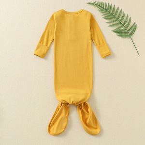 Batas de manga larga con nudo para bebés, pijamas de <span class=keywords><strong>Hospital</strong></span> que vienen a casa, traje suave con botones para bebés, niños y niñas, vestido anudado para recién nacidos - Product Image 2