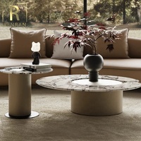 Nouveaux meubles de salon au design moderne italien ensemble de tables basses rondes de luxe Nature Mable Top