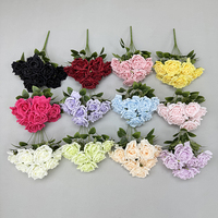 Qyy Fabriek Direct 9 Heads Fruit Rose Hoge Kwaliteit Zijde Simulatie Kunstbloem Voor Bruiloft Evenement Decoratie