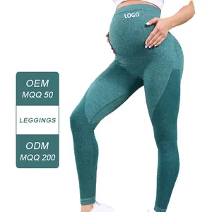 CY-L-064 Women High Elastic Soft Breathable Seamless Lightweight Scrunch Back Pregnant Leggings