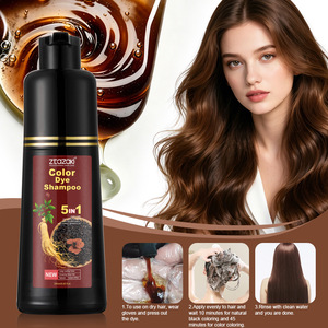 Shampoo Colorante al Ginseng 250ml, Tinta Permanente Nera per <span class=keywords><strong>Capelli</strong></span>, Copre al 100% i <span class=keywords><strong>Capelli</strong></span> <span class=keywords><strong>Bianchi</strong></span>, per Uso Domestico - Product Image 2