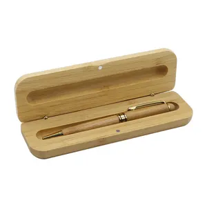 Pen And Box Custom Eco Friendly Wooden Pen Box Wooden Fountain Pen Case Bamboo Pen Box
