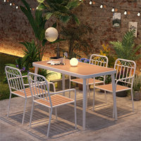 Ensemble table et chaises de balcon Iron Homestay, résistant à l'eau et au soleil, pour cour, jardin, hôtel, usage extérieur
