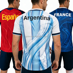 Maglia da Calcio Nazionale Mondiale 2026 Francia Argentina Spagna Germania, Maglia da Calcio Traspirante Personalizzabile con Nome, Qualità Thailandia - Product Image 1