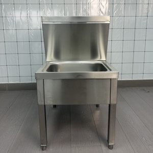 Lavabo Redondo de Pared VICTORY KITCHEN, Diseño Industrial, Fácil de Limpiar, con Desagüe, Lavamanos de Acero - Product Image 2