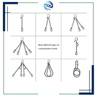 Chaînes de levage personnalisées 5T à deux brins, 3M, G80, 3x4x120, avec maillon maître et double crochet à œil, certifiées CE