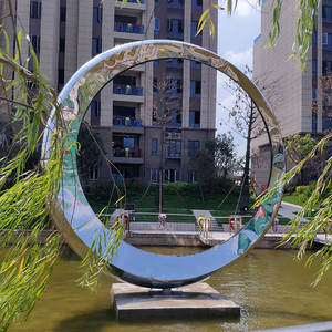 Escultura de Anillo de Acero Inoxidable de Nuevo Diseño Senzhao, Escultura de Alta Calidad para Exteriores - Product Image 5