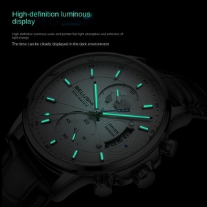 <span class=keywords><strong>Montre</strong></span> à quartz imperméable pour <span class=keywords><strong>homme</strong></span>, nouvelle mode, trois aiguilles, 41 mm, bracelet en cuir véritable, <span class=keywords><strong>montre</strong></span> en acier - Product Image 3