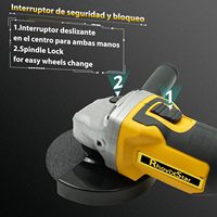 Meuleuse d'angle sans fil électrique 100 mm 115 mm 125 mm alimentée par des batteries lithium-ion