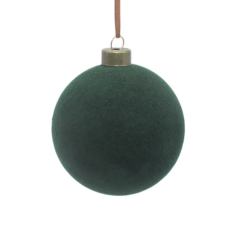 Boule de verre de noël oem, ornement d'usine, avec floqué