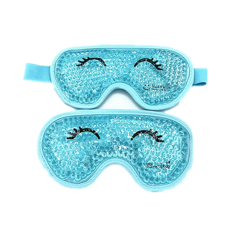 Compressa de pelúcia reutilizável com alça elástica para olhos, máscara de olhos com contas de gel de gelo e quente, moda de 2024