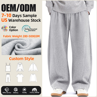 Pantalon de survêtement ample personnalisé en molleton de coton, style cargo, sans revers, coupe oversize pour homme, idéal pour le sport