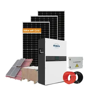 DERUN système de montage solaire hors réseau 48V personnalisé 3KW 5KW 10KW à vendre système d'énergie solaire pour la maison
