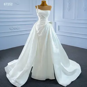 Jancember RSM67252 New Arrival Bohemian Modest Wedding Dress With Long Train