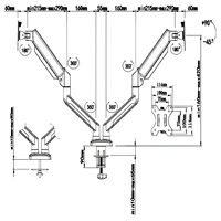 Moniteur de pression artérielle OEM pour bras supérieur North Bayou NB F80, support de moniteur de type bras Zeder, moniteur de pression, support de moniteur long pour ordinateur dentaire